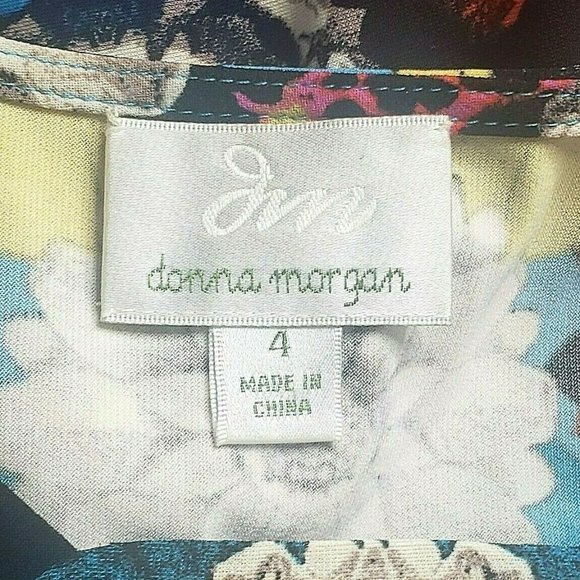 Donna Morgan Multicolor Sheath Dress Stretch Sleeveless Jersey Retro - Picture 5 of 7